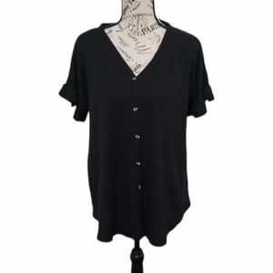Size 2x Chic Soul brand black short sleeve top
